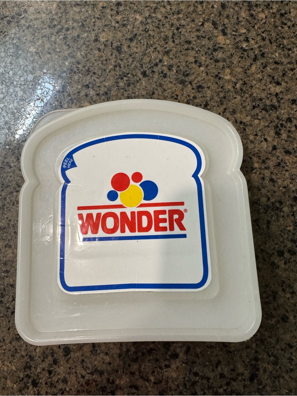 Retro Wonder Bread Sandwich Container - White with Red, Blue & Yellow Logo